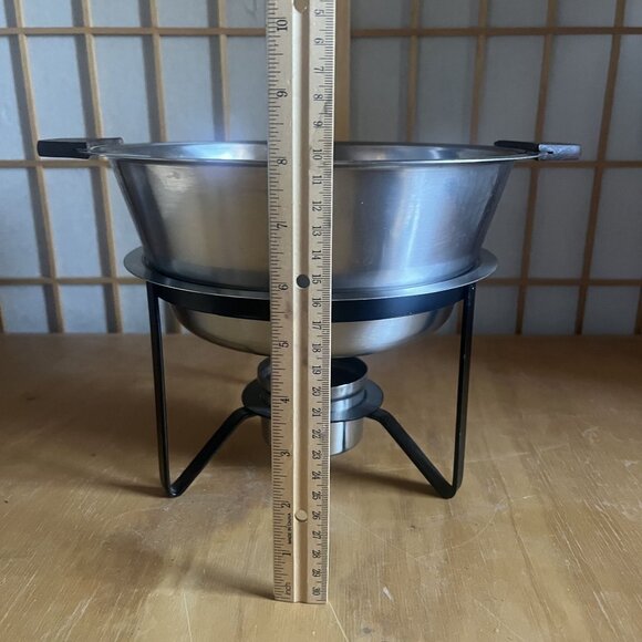 Mid-Century Danish Chafing Dish With Stand & Teak Handles Fondue - Picture 6 of 9